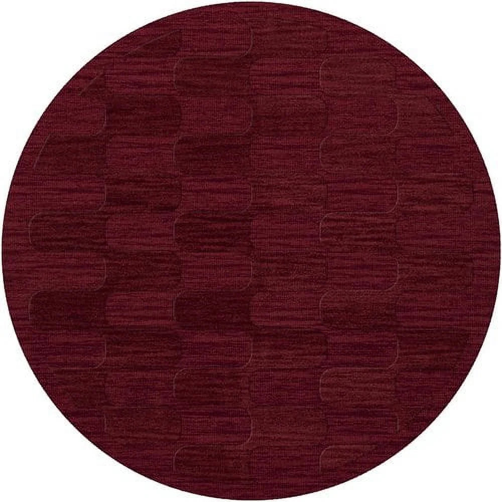 Rich Red Grid Waves 12' x 15' Oval Area Rug W8933