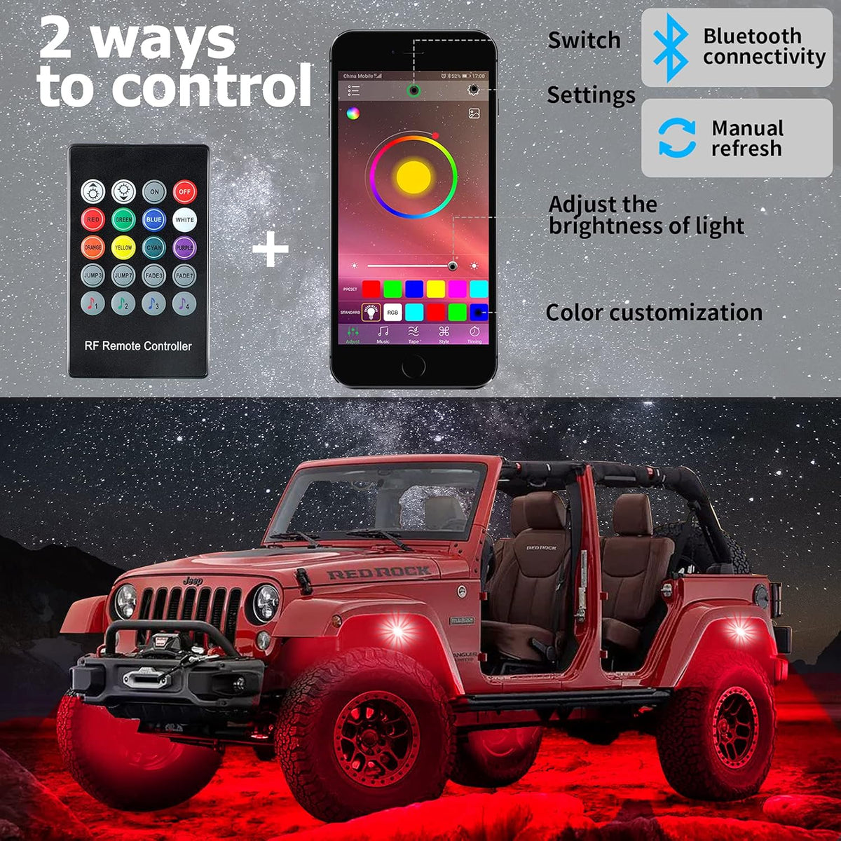6 Pods Waterproof Car Underglow LED Lights Kit T6985
