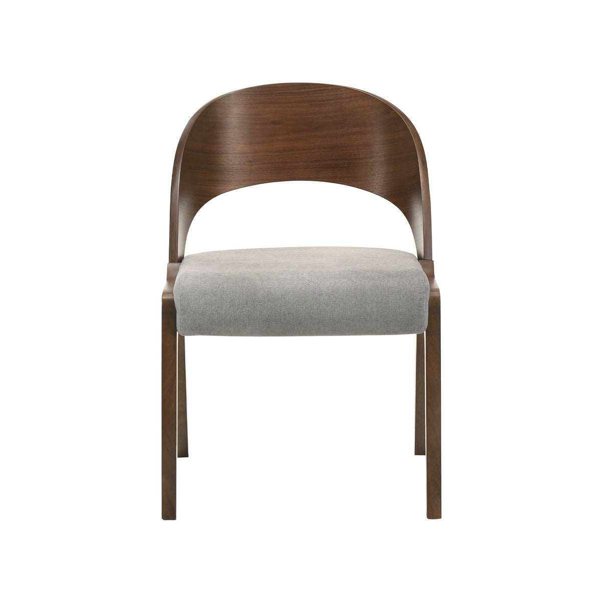 Brown and Gray Curved Back Wood Dining Chair, Set of 2 R9703