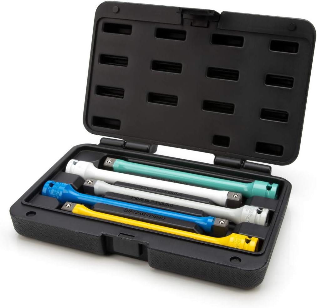 1/2-Inch Drive 5-Piece Torque Extension Set, 8 Inches Long, Powder-Coated Steel F710