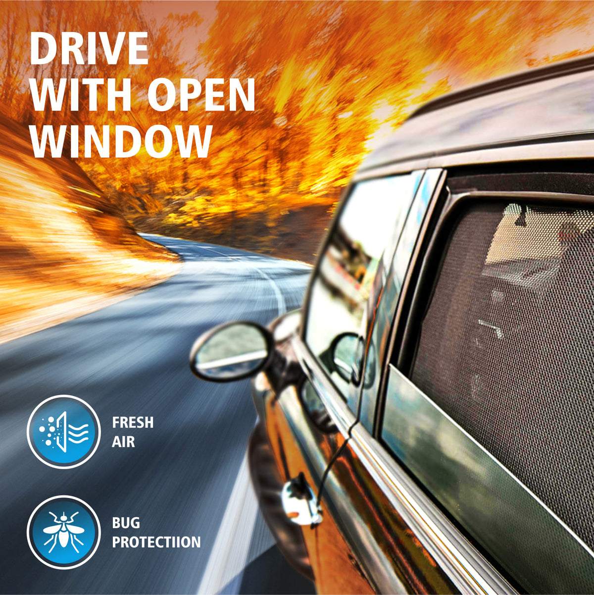 Magnetic Car Window Sunshade 4 Pc. Set D3199