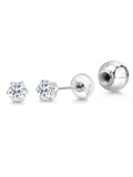 Platinum White Topaz Stud Earrings (0.66 Cttw, Round 4MM) J545574