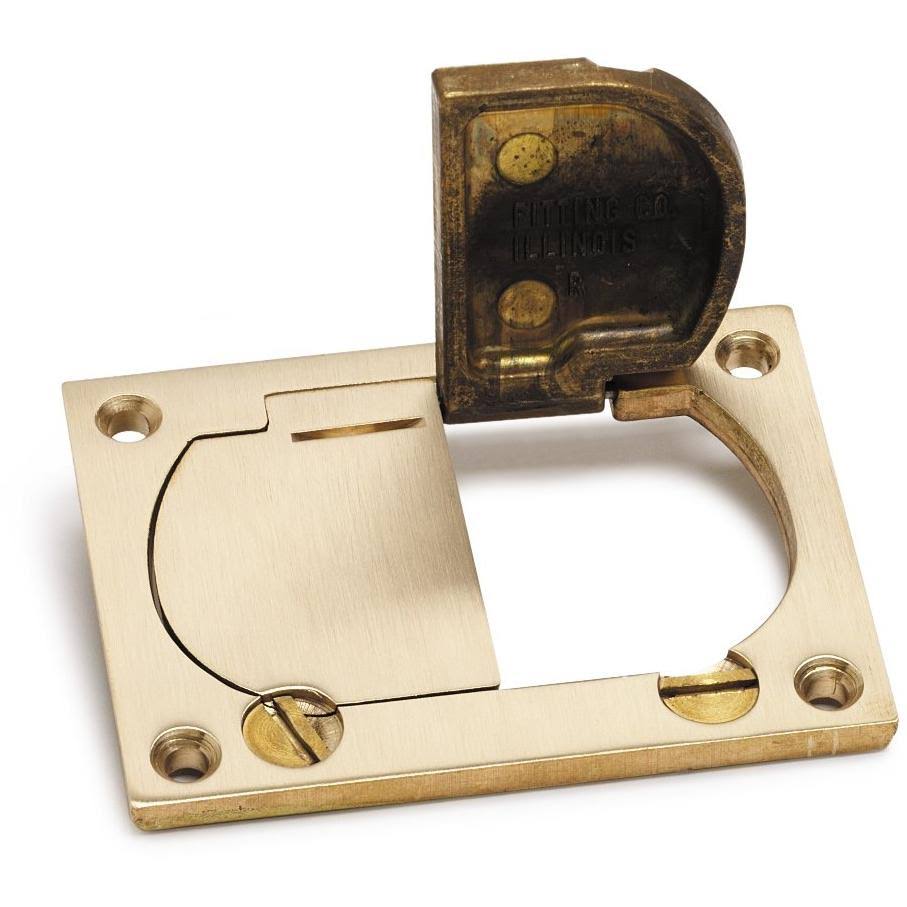 Dual Hinged Cover for Duplex, Brass F2313