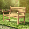 Teak Wooden Outdoor Garden Bench with Armrest D897035
