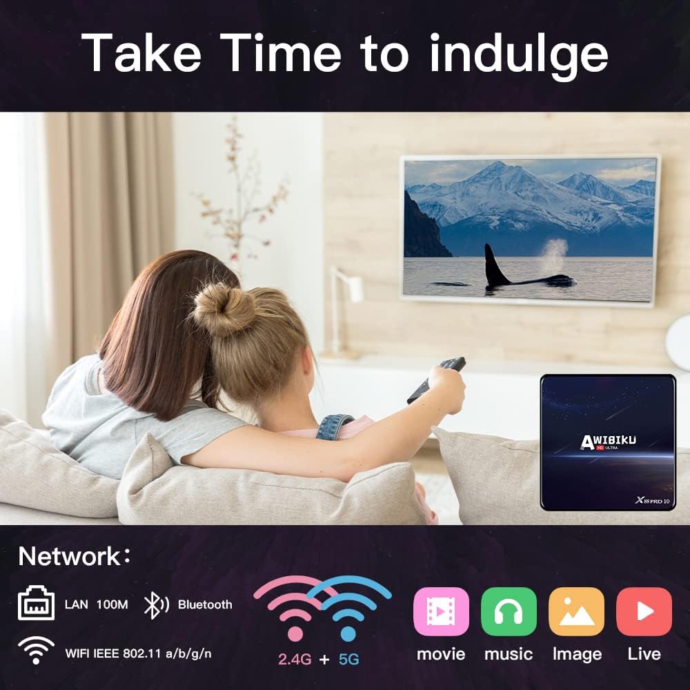 Android TV Box 4GB 64GB Ultra HD 4K HDR WiFi Bluetooth Set Top Box Pack of 2 Q7512