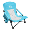 Low Beach Chair with Cup Holder & Storage Bag, Blue 1 Pack Z704