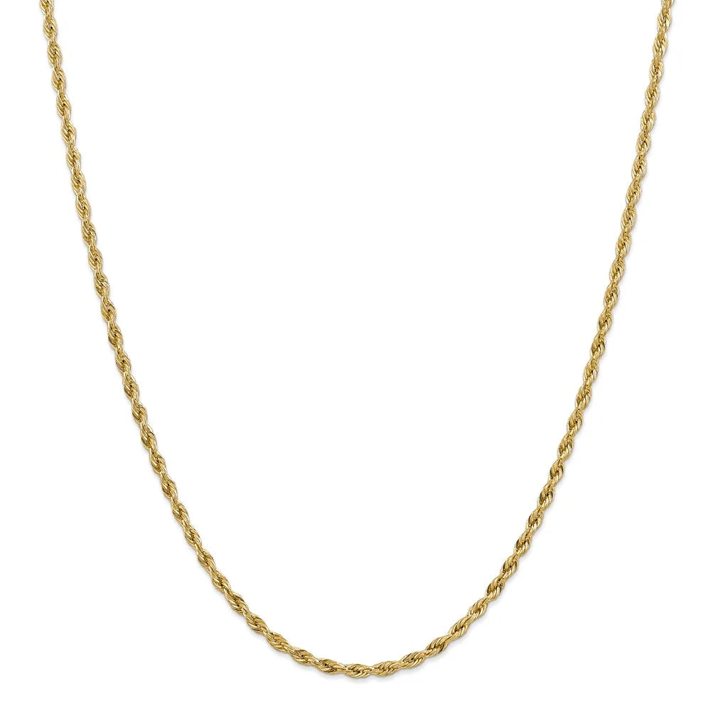 14kt Yellow Gold 3.0mm Semi-Solid Rope Chain 18 inch Lobster Clasp S243913