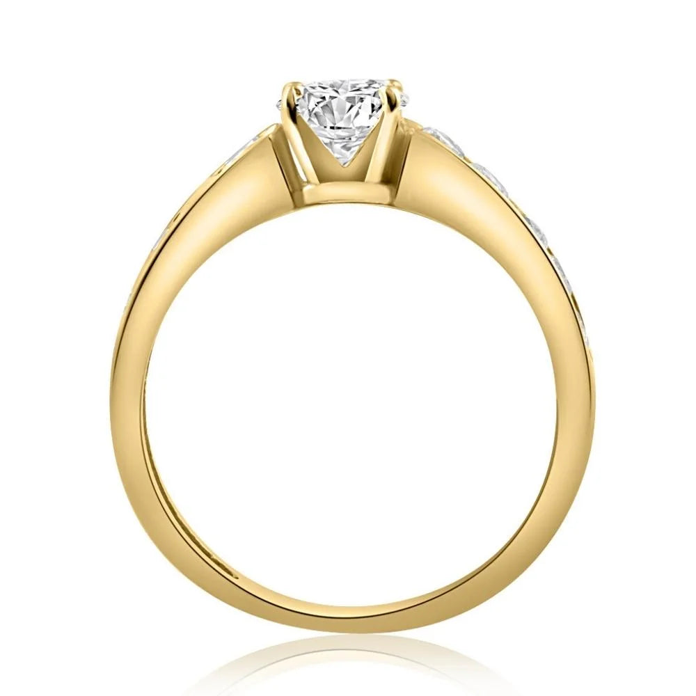 1 Ct Diamond Engagement Ring in 10k Yellow Gold N7020