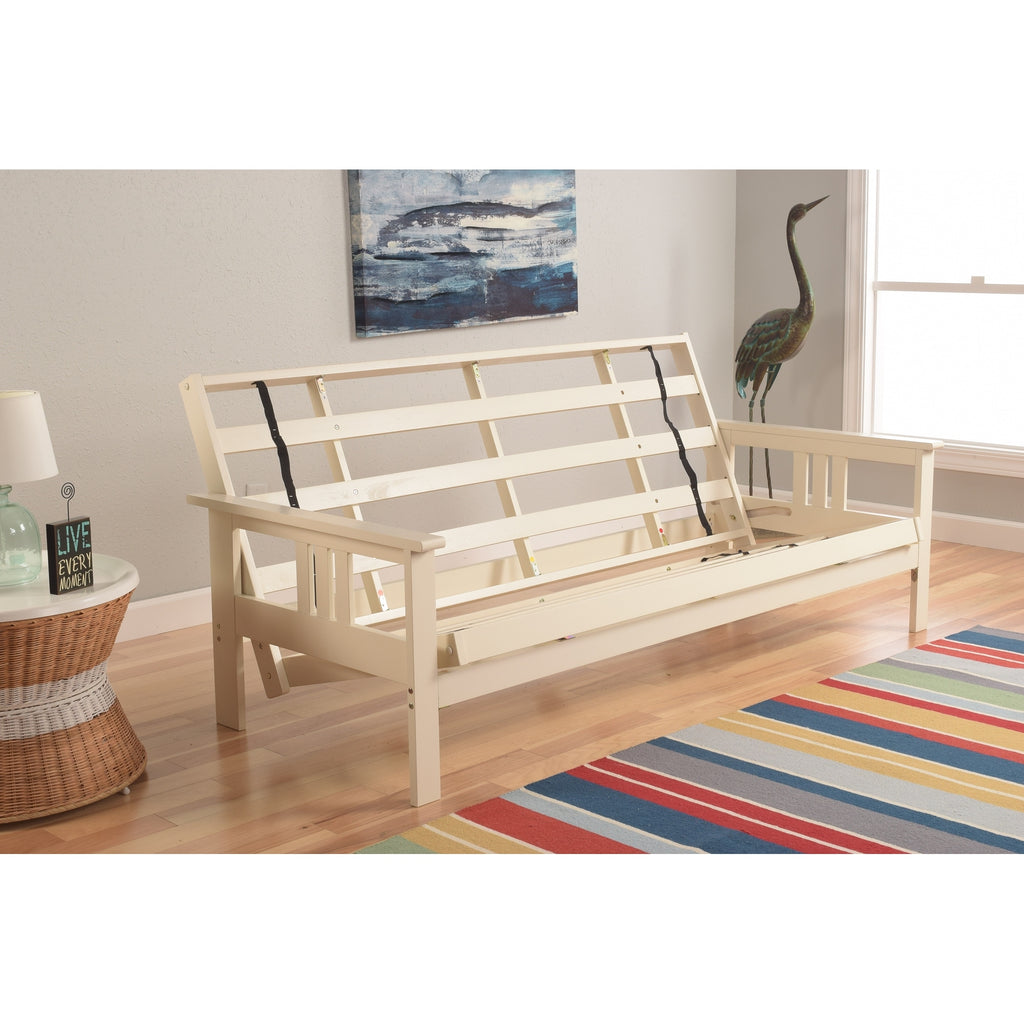 Antique White Finish Sofa with Removable Mattress Cover M87373