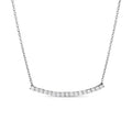 Diamond Curved Bar Necklace in 14K White Gold - 16" S83371