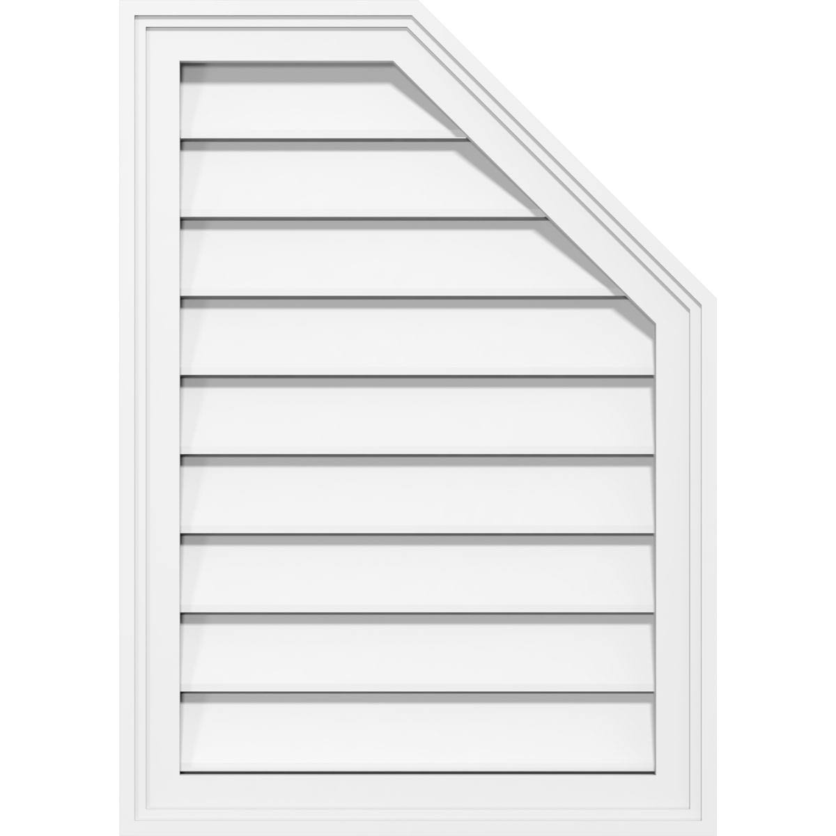 Half Octagon Top Right Surface Mount PVC Gable Vent S9462