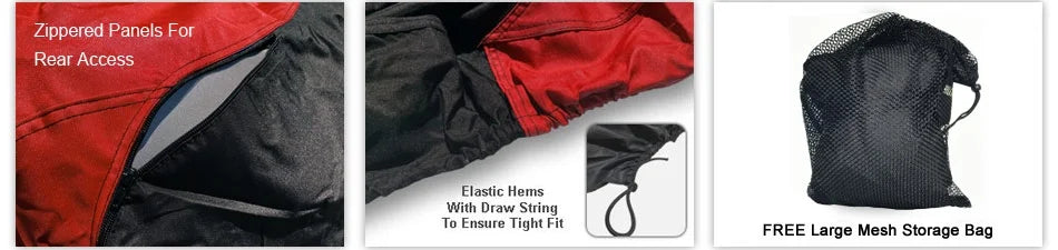 Red / Black Jet Ski Cover with Trailer Straps and Storage Bag V452412