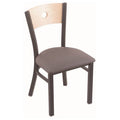 Pewter Finish Medium Grey Seat Natural Maple Back Chair I93742