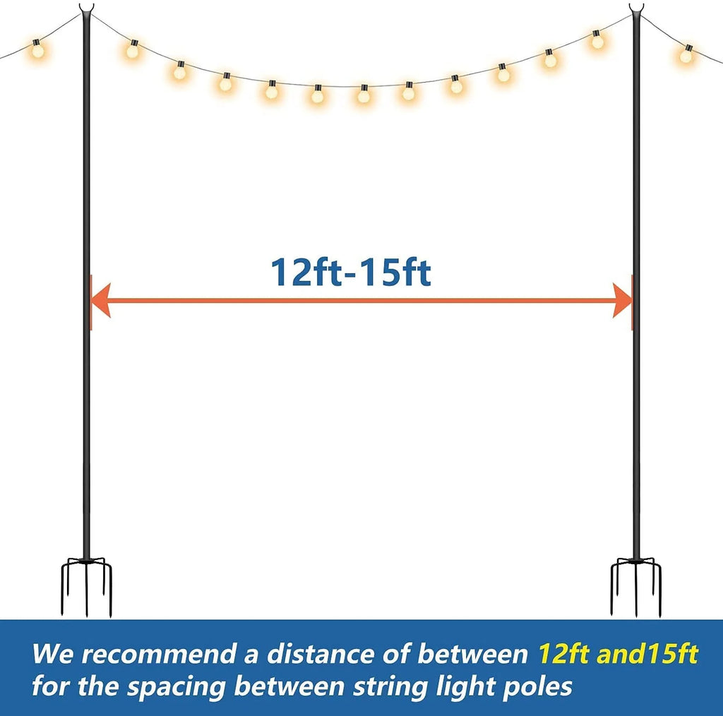 2PACK 9ft Steel Powder Coated Shade Sail Support Pole B136447
