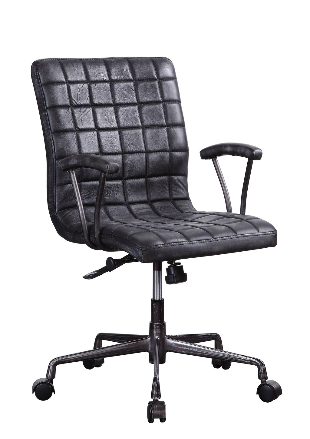 Vintage Black Top Grain Leather Executive Office Chair J813