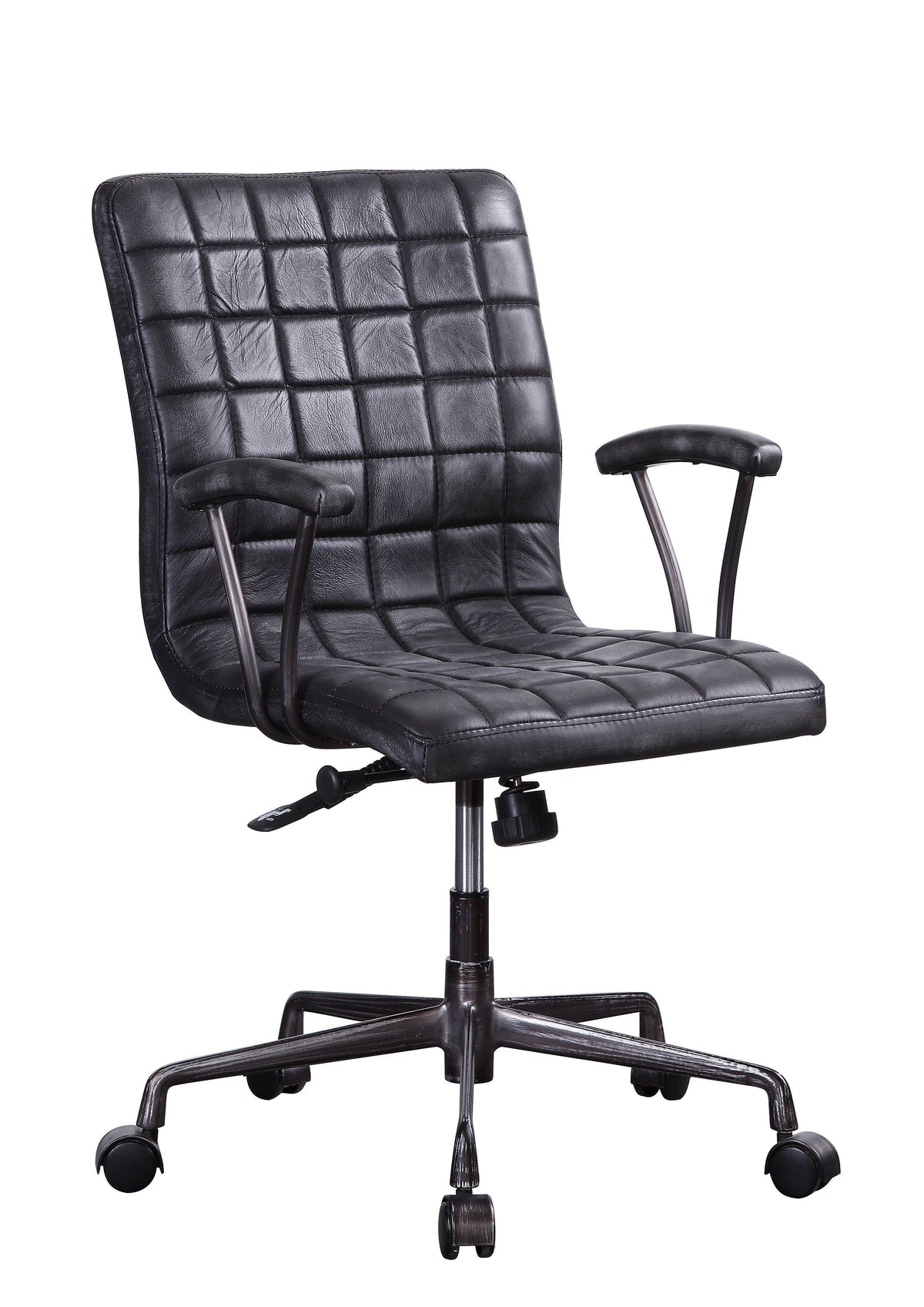 Vintage Black Top Grain Leather Executive Office Chair J813