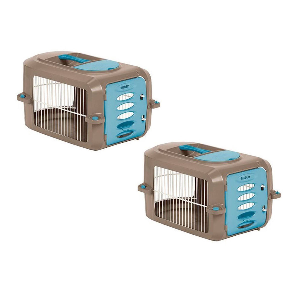 Small Pet Travel Carrier with Food Trays (2 Pack) U4028