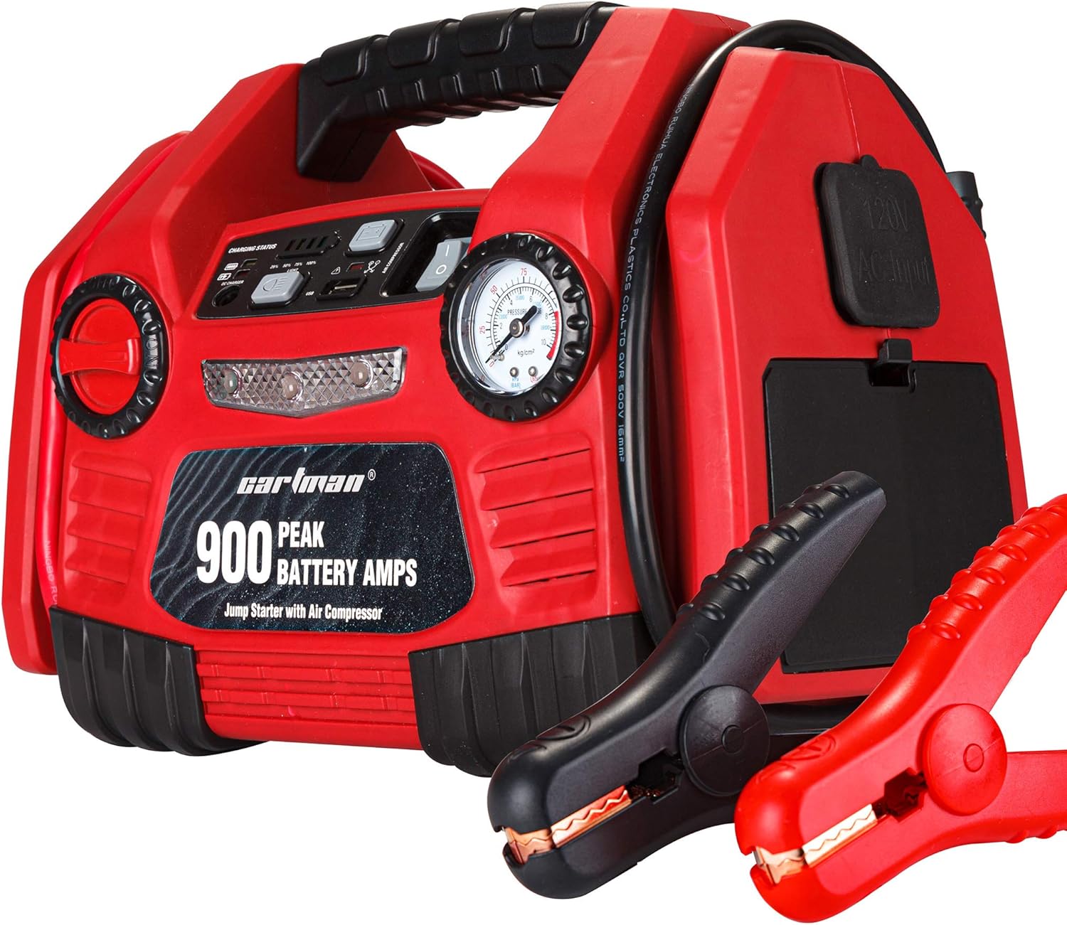 1200 Peak Amp 12V Portable Power Station Jump Starter with Air Compressor, 150PSI Tire Inflator F446