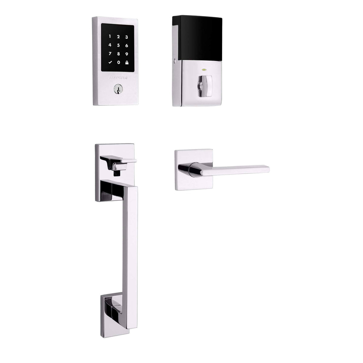 Polished Chrome Touchscreen Electronic Keyless Entry Handleset U422961