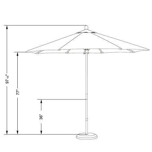 9 ft. Olefin Wood Market Umbrella J887
