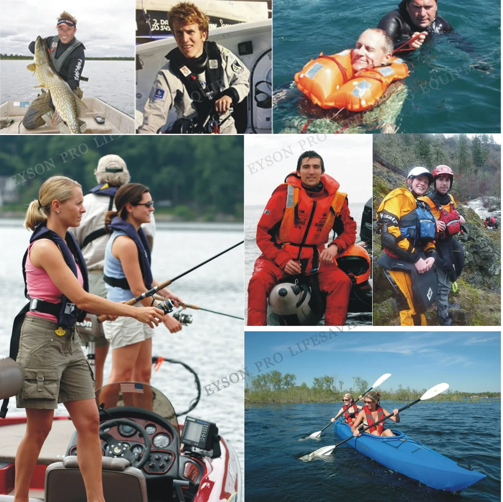 Manual Inflatable Life Jacket Life Vest PFD with Whistle T3472