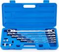 8 to 18 mm Ratcheting Wrench Set, 10 Pc, Flex Head Metric Ratchets R895