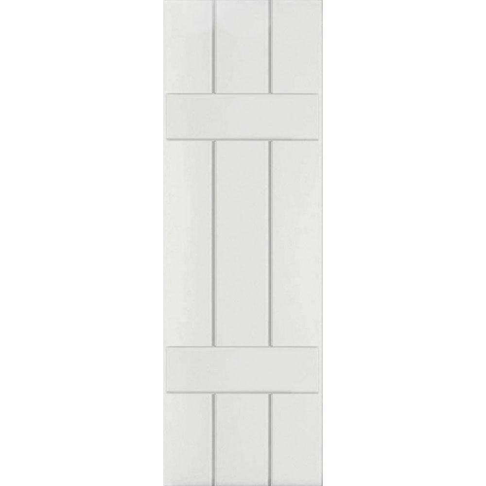 12 in. x 44 in. Primed Real Wood Board and Batten Shutters Pair R6669
