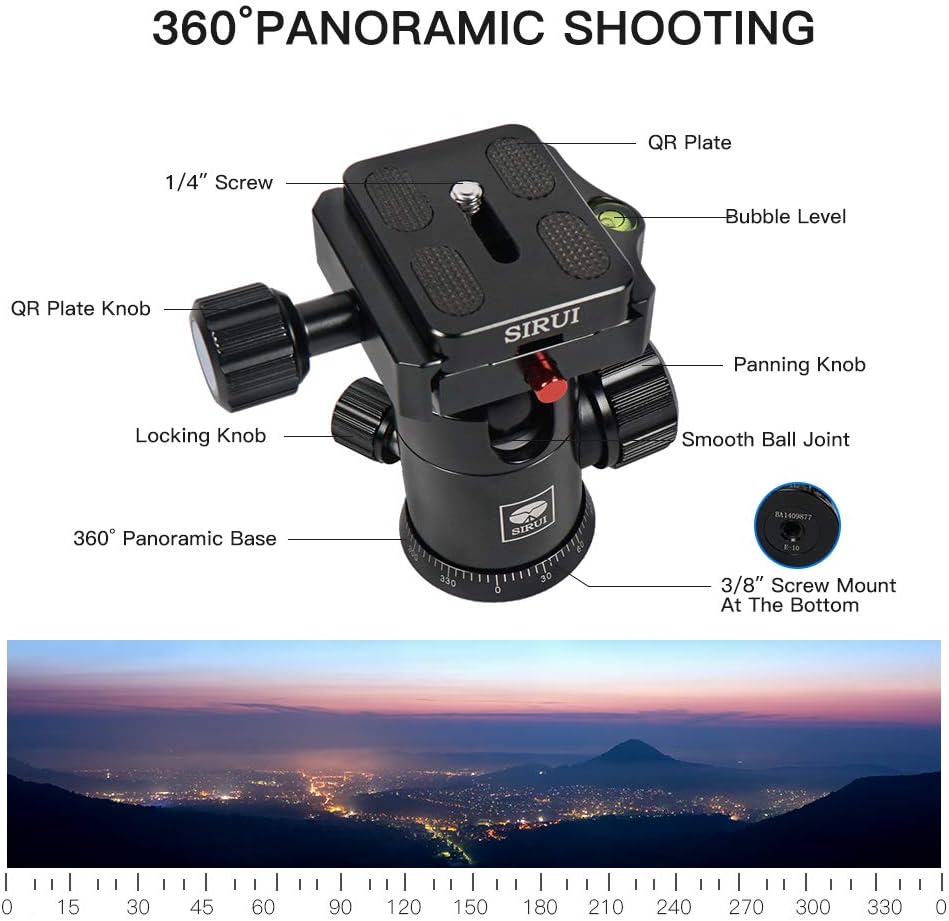Aluminum Camera Tripod with Panorama Ball Head and Quick Release Plate M136195