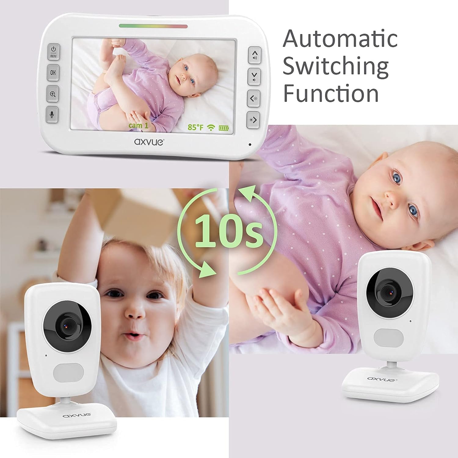 5 High Resolution Screen Video Baby Monitor with 2 HR Cam W766523