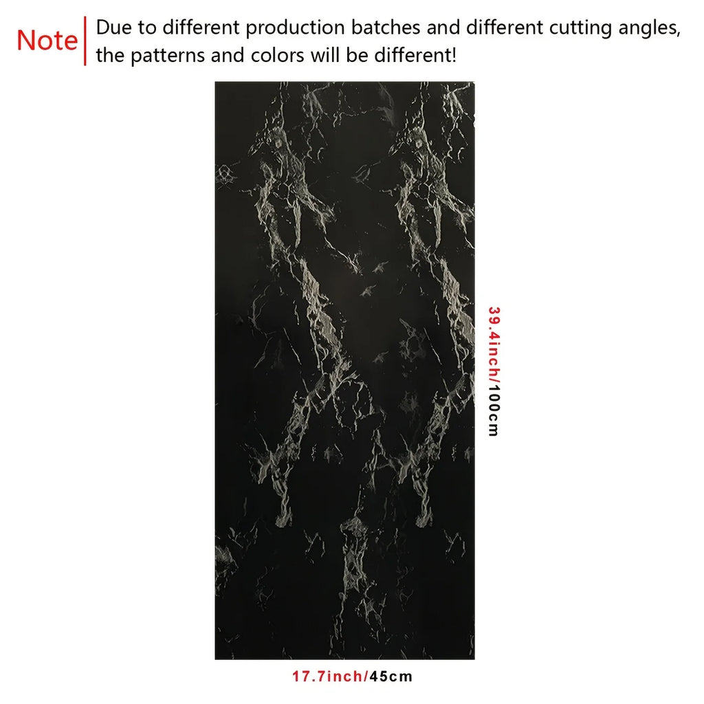 Black Silvery Marble Crack Pattern Waterproof Peel And Stick Wallpaper V2377