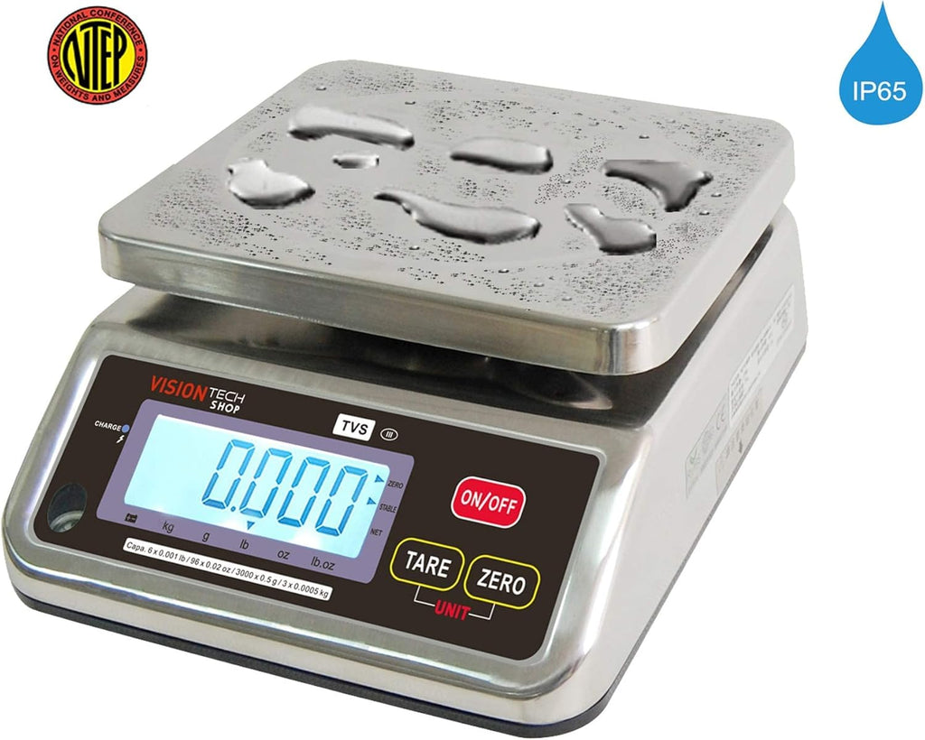 Stainless Steel Washdown Scale, 6lb Capacity, Dual Display A192573