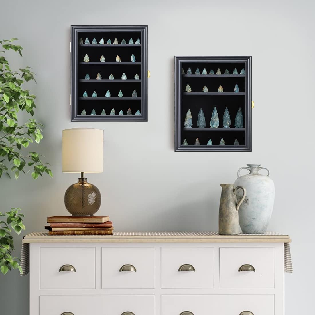 Black Small Arrowhead Display Case with UV Protection W921953