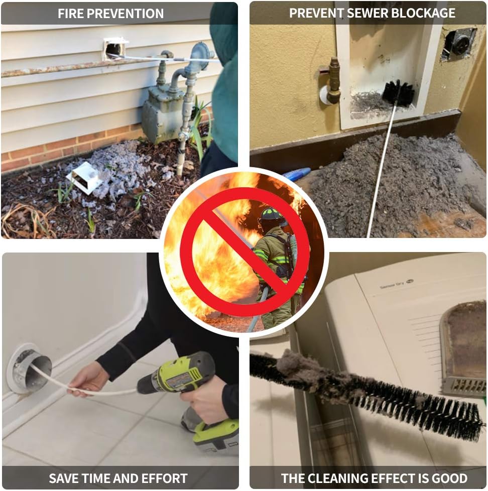 36 Feet Dryer Vent Cleaning Kit with Drill Attachment J2291
