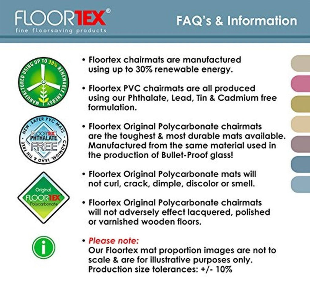 Rectangular Polycarbonate Chair Mat for Plush Pile Carpets J62130