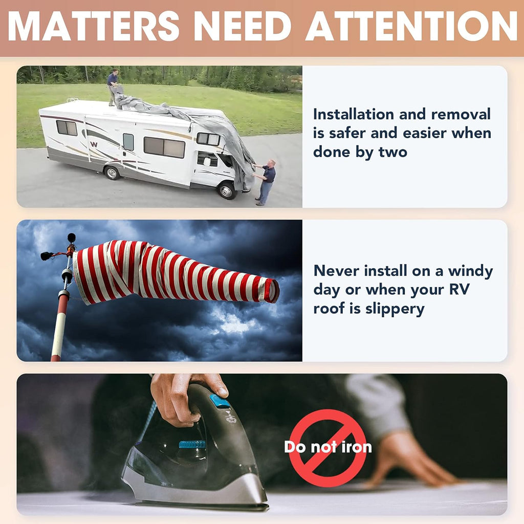 4-Layer Windproof Travel Trailer Cover Fits 27' - 30' with 2 Straps and 2 Patches X88338