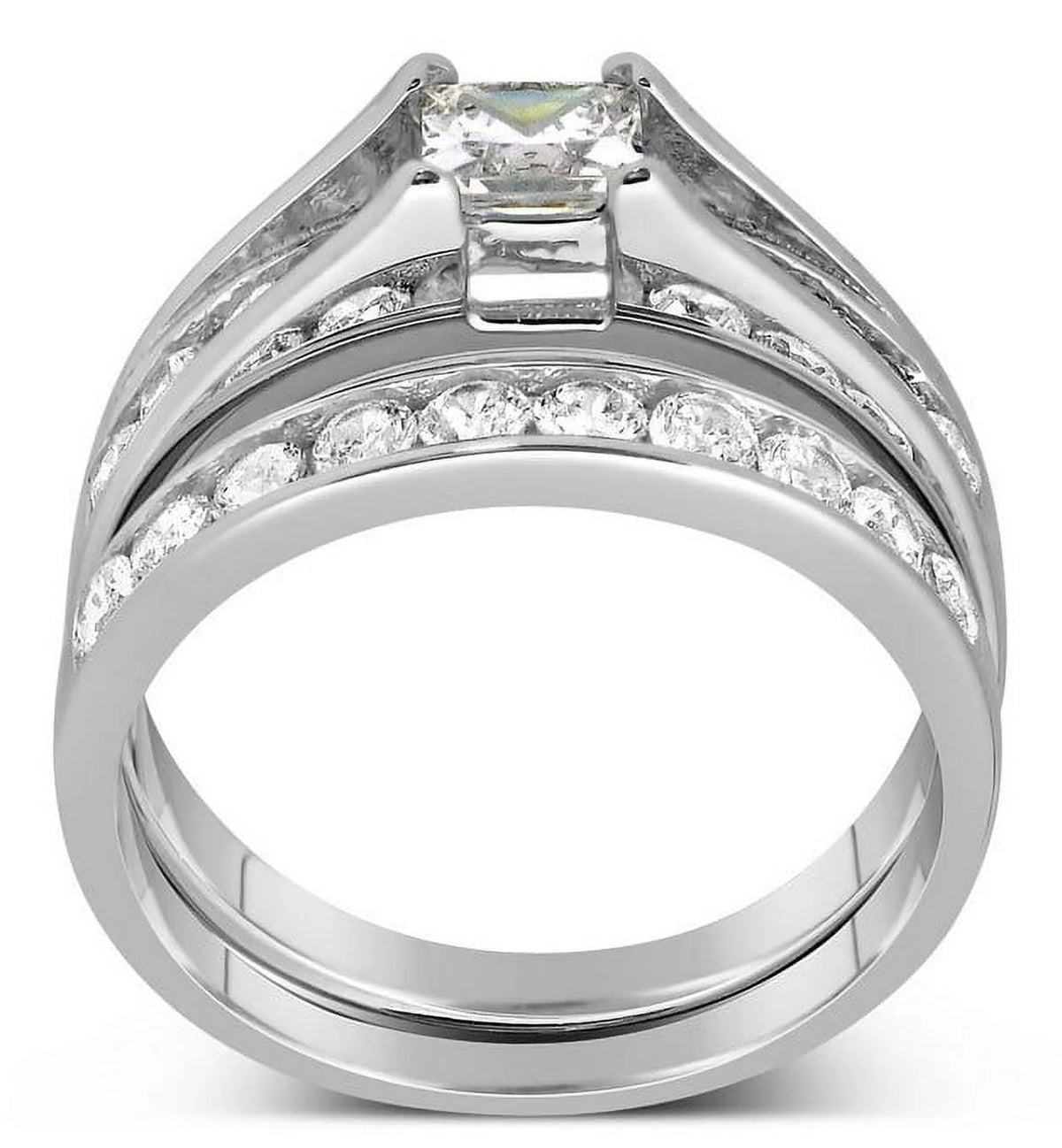 1 Carat Princess Diamond Engagement Ring in White Gold H385572