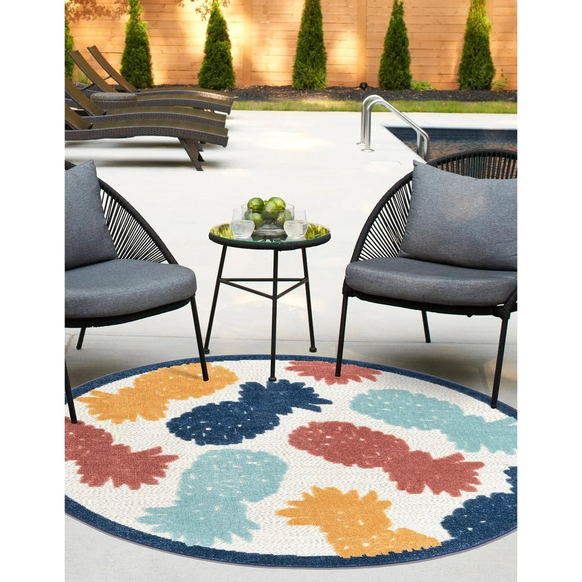 White Round Area Rug Y140