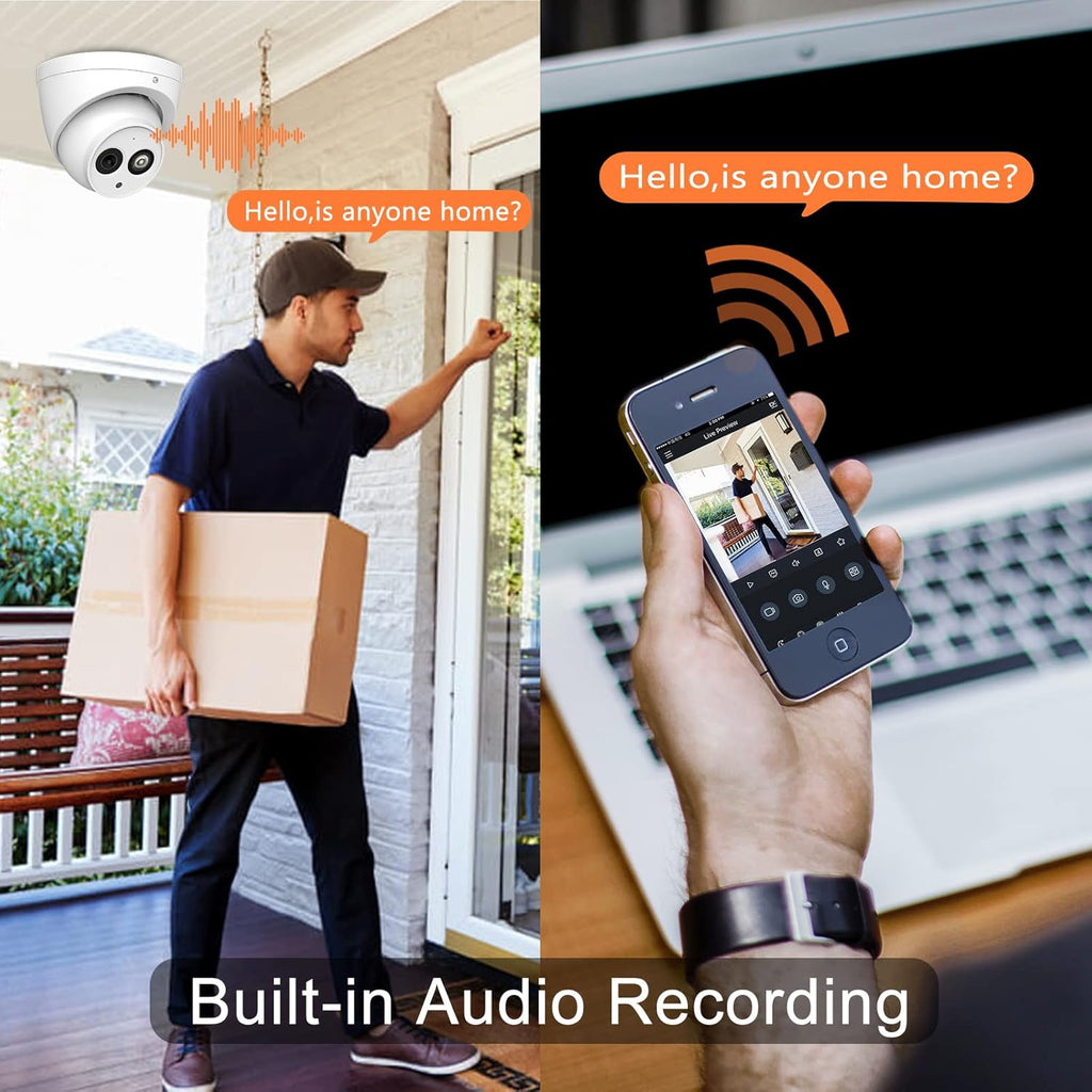 6MP PoE IP Turret Camera with Built-in Mic V52807
