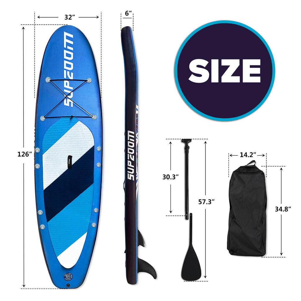 Inflatable Stand Up Paddle Board with Paddle, Pump, Travel Backpack, Leash, Waterproof Bag, Repair Kit J58176