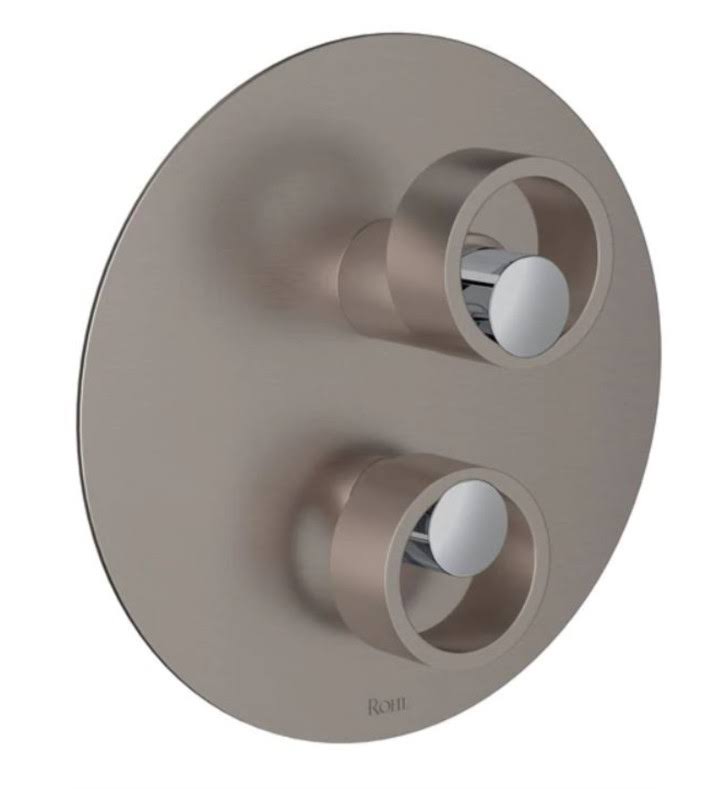 Satin Nickel and Polished Chrome Pressure Balance Trim with Diverter with Circular Handle H760504