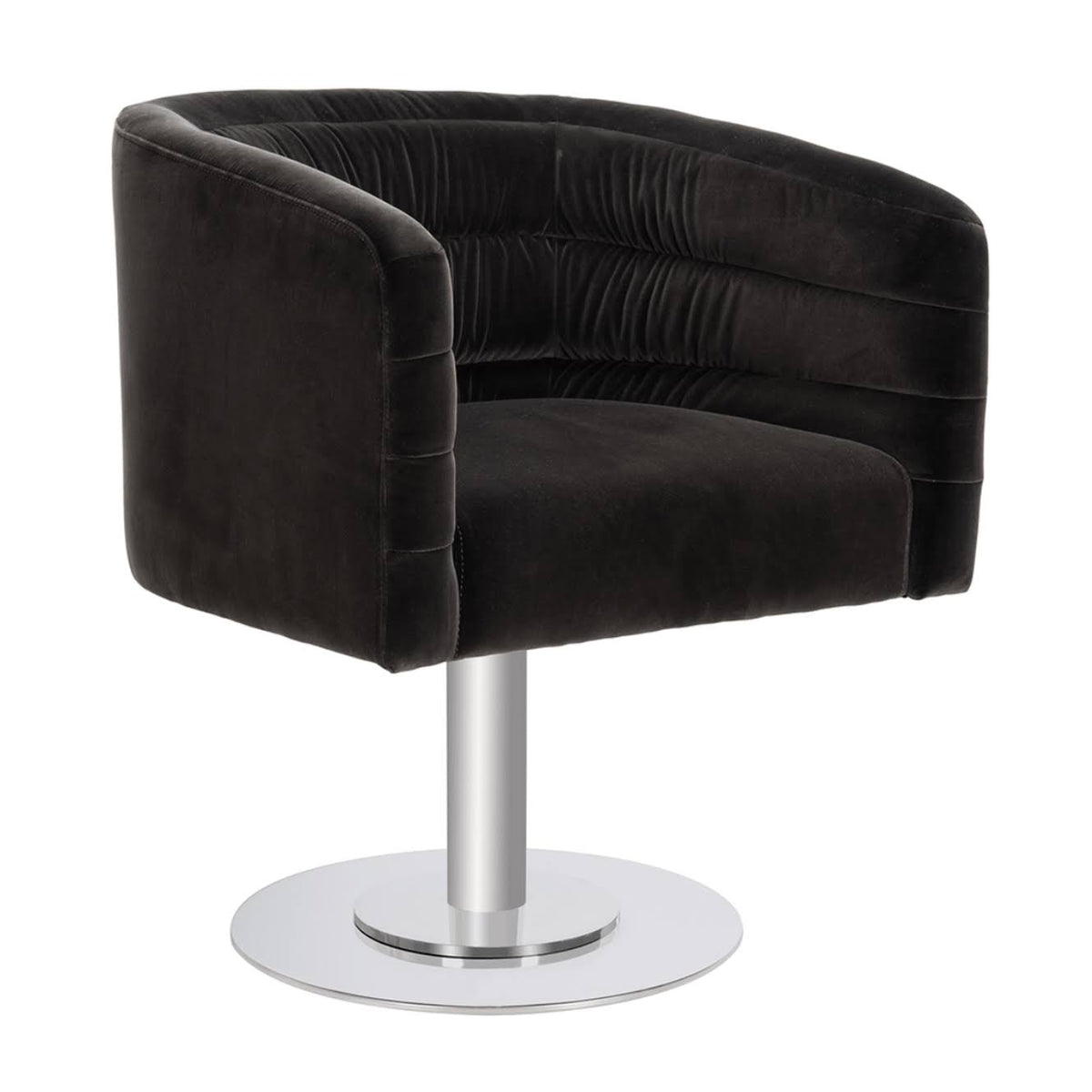 Almond Velvet Swivel Tub Chair E2634