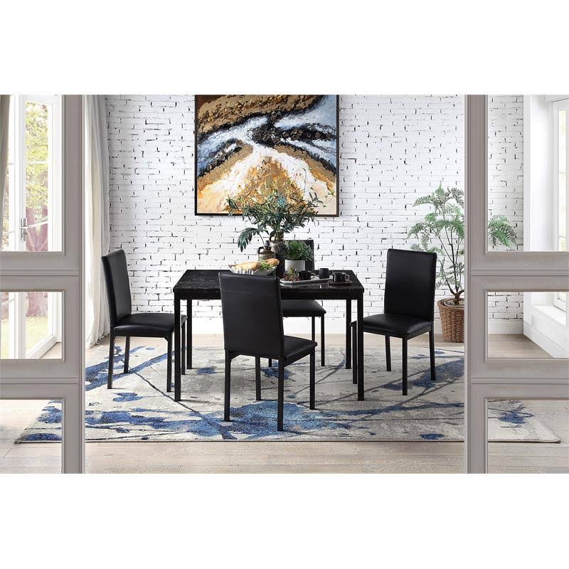 5-Piece Metal Dining Set in Black T442