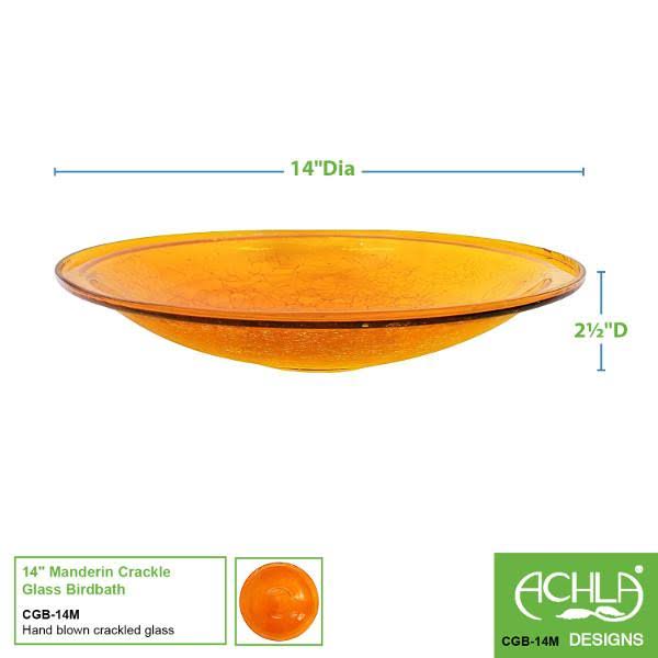 12 in. Mandarin Crackle Birdbath with Tripod Stand G875510