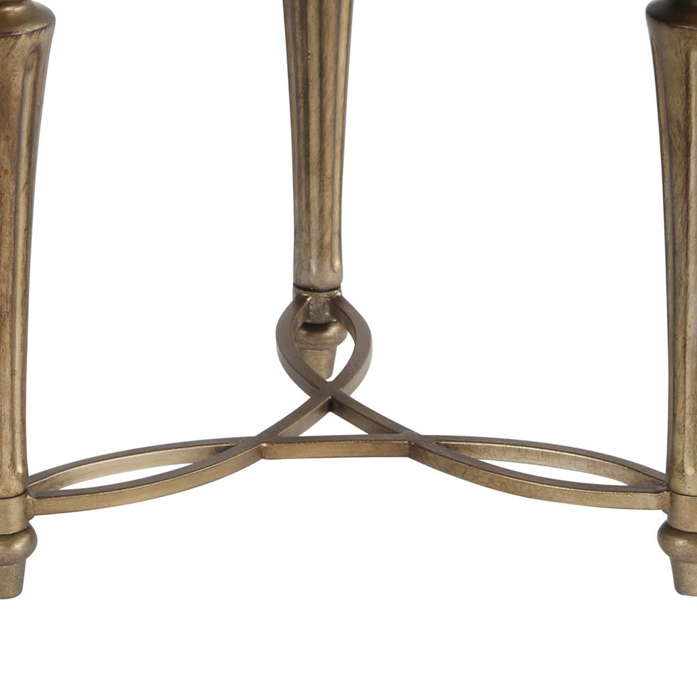 Round End Table with Glass Top S6502