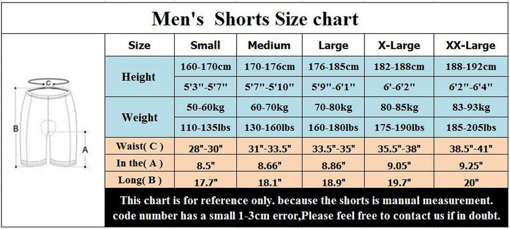 Mens 3D Gel Padded Cycling Bike Shorts B919