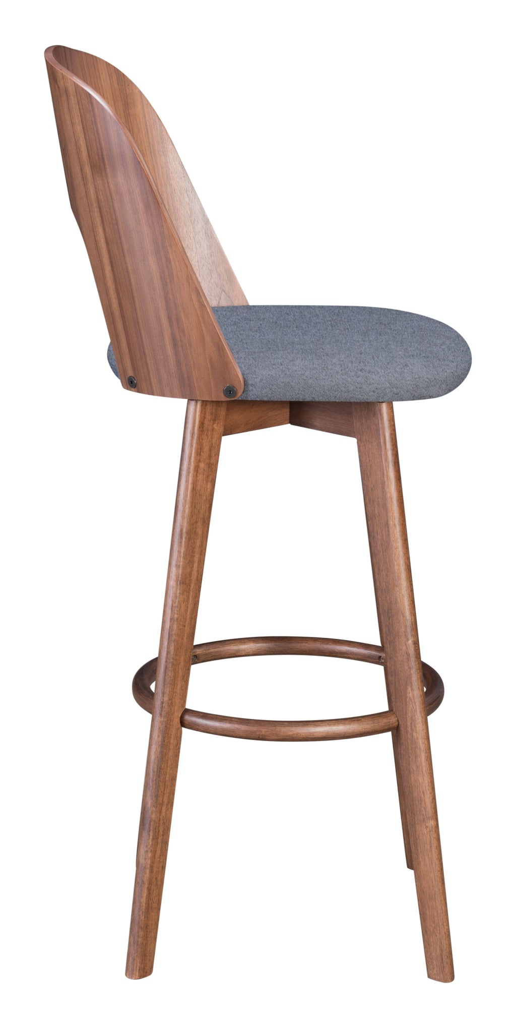 Walnut & Dark Gray Barstool (Set of 2) R978