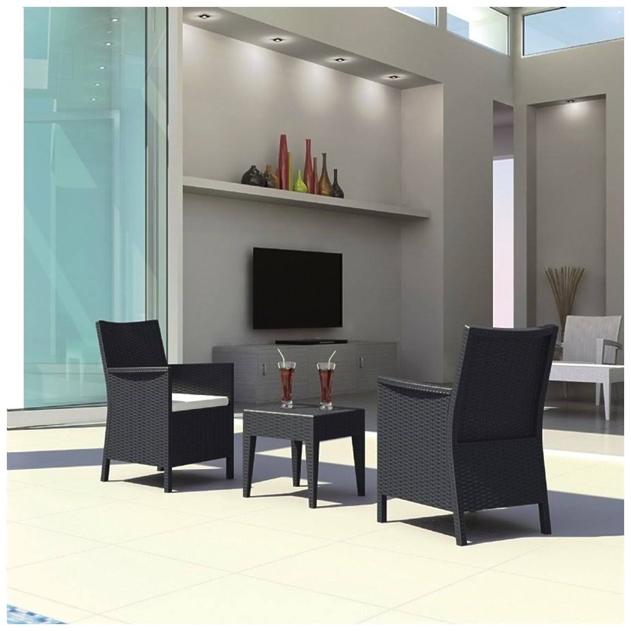 3 Piece Brown Wickerlook Casual Seating Set B4303