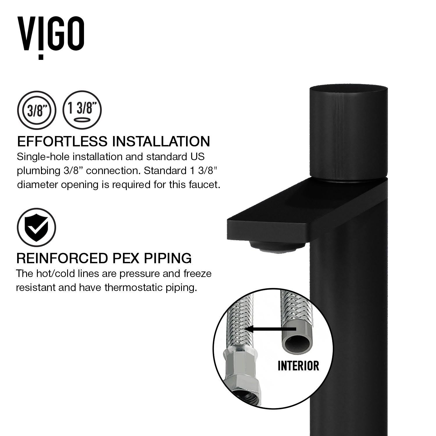 Matte Black Vessel Bathroom Sink and Faucet Y81743