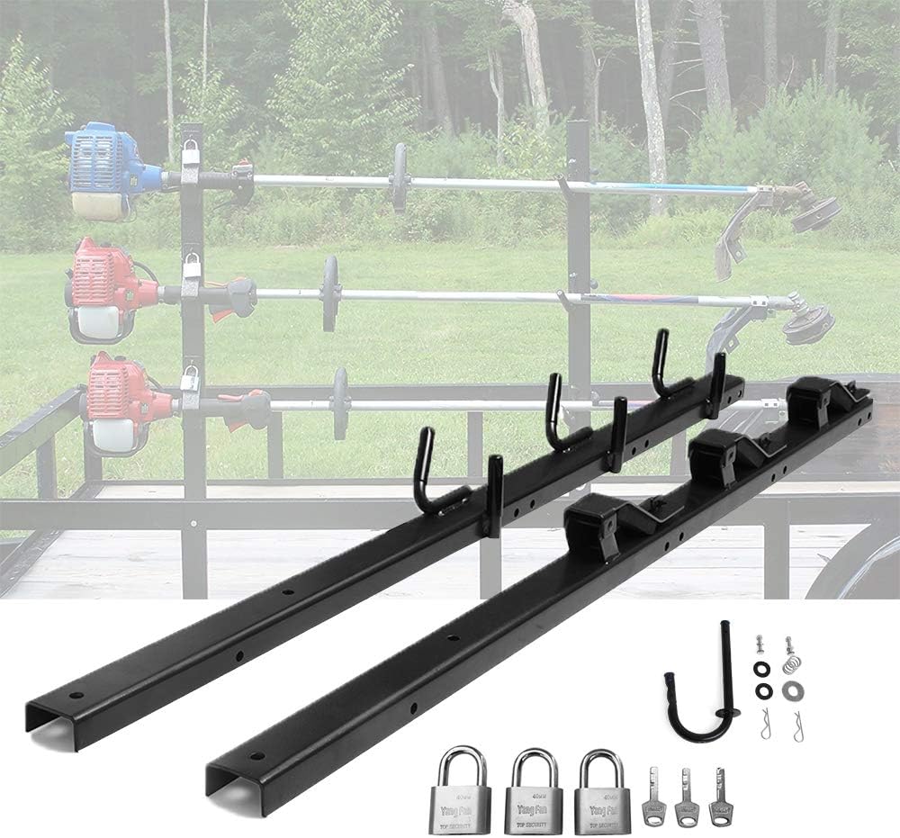 3 Place Trimmer Landscape Truck and Trailer Enclosed Rack with Lock Pack of 2 P295
