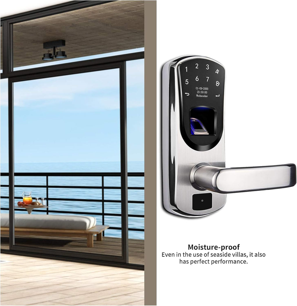 Smart Door Lock with Fingerprint Stainless Steel Touchscreen Q300